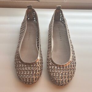 Yosi Samra Sadie Metallic Woven Flats